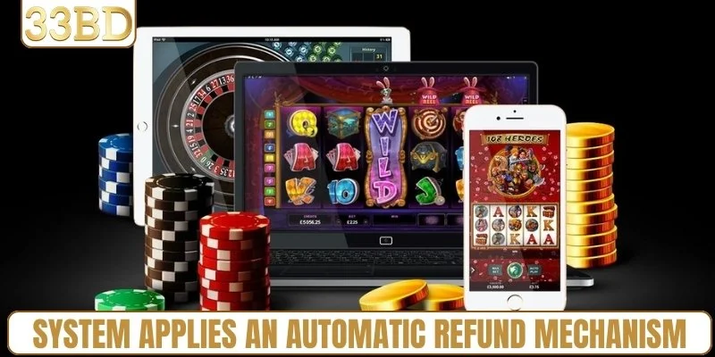 The system applies an automatic refund mechanism